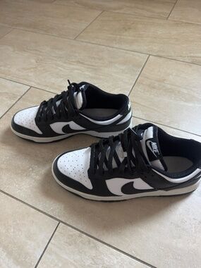 Nike black and white dunk low Retro Men's size 10